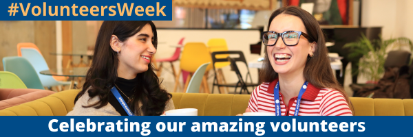 Celebrating our Amazing Volunteers image of two volunteers in a library